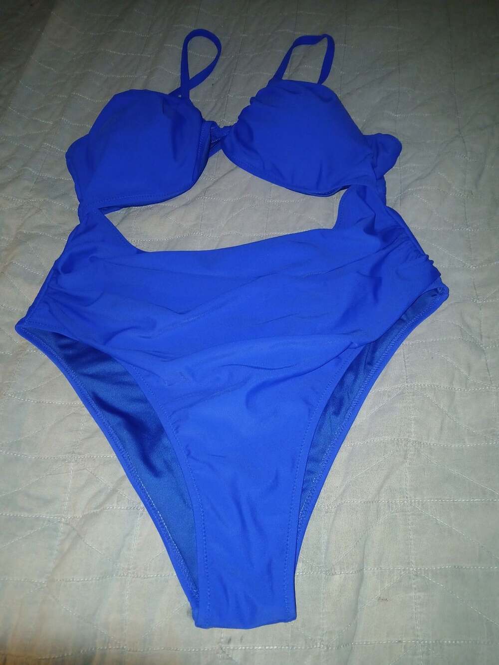 Boux Avenue Blue Cut-Out One-Piece Swimsuit Size XL